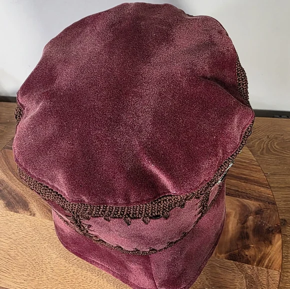 Vintage JCPenney Women’s Embroidered Burgundy Bucket Hat One Size Boho Cottage - Picture 10 of 15